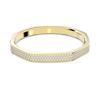 Swarovski Dextera Bracciale Rigido, con Pavé di Cristalli Swarovski, Forma Ottagonale, Placcato in Tonalità Oro, Taglia L, Bianco