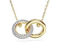 SWAROVSKI Dextera - Collana con ciondolo ad anello e cristalli trasparenti, Gold-Tone, Ottone, Zirconia cubica