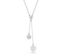 Swarovski Dextera - Collana da donna con ciondolo a forma di Y a forma di sfera e cubo, placcata al rodio, colore:, 61-67 cm Length, Cristallo, Cristallo