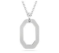 Swarovski Dextera Collana Pendente, con Pavé di CristalliSwarovski , Forma Ottagonale, Placcata in Tonalità Rodio, Bianco