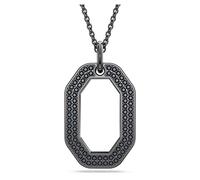 Swarovski Dextera Collana Pendente, con Pavé di CristalliSwarovski , Forma Ottagonale, Placcata in Tonalità Rutenio, Nero