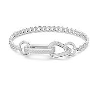 Swarovski Dextera Collezione bracciale, pavé, maillons mixtes, blanc, plaqué rhodium