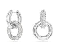 Swarovski Dextera Collezione créoles, design asymétrique, boucle entrelacée, blanc