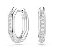 Swarovski Dextera Orecchini a cerchio, Forma ottagonale, Bianco, Placcato rodio