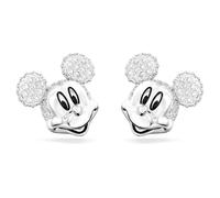 Swarovski Disney 100 Orecchini a Lobo Mickey Mouse, con Cristalli Swarovski, Placcatura in Tonalità Rodio, Bianco