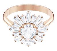 Swarovski Donna 5474918 Anello Sunshine, Bianco, Placcato Oro Rosa