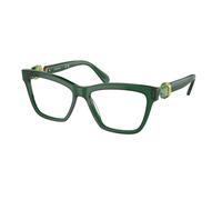 Swarovski Donna SK2021 1045 Montature da vista Acetato Verde Trasparente Squadrata Normale