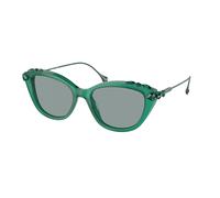 Swarovski Donna SK6010 2003/1 Occhiali da sole Acetato Verde Grigio Cat Eye Normale