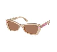 Swarovski Donna SK6033 106673 Occhiali da sole Acetato Beige Marrone Geometrica Normale