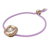 Swarovski Dulcis Braccialetto con Cristallo Bianco, Placcato in Tonalità Oro Rosa e Cordino Regolabile in Poliestere Riciclato, Collezione II, Viola