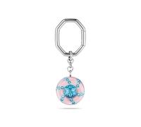 Swarovski Dulcis Portachiavi, Accessorio Gioiello con Cristalli Rosa e Blu, Pietre Preziose a Taglio Round, Placcatura in Tonalità Rodio, 8,1 x 2,8 cm