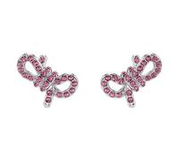 Swarovski Orecchini a lobo Lifelong Bow, Fiocco, Rosa, Placcato rodio