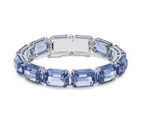 Swarovski Millenia Braccialetto, Placcato in Tonalità Rodio con Cristalli Azzurri a Taglio Ottagonale, Collezione III, Azzurro