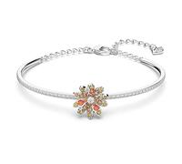 Swarovski Eternal Flower Braccialetto Rigido, Placcato Misto in Tonalità Rodio con Fiore e Pavé di Cristalli Swarovski, Taglia M, Multicolore