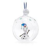 Swarovski Frozen Olaf Decorazione Pallina, Oggetto Decorativo con Personaggio, in CristalliSwarovski , Vetro Soffiato, Metallo e Nastro Rayon, Bianco