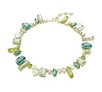 Swarovski Gema Collana Girocollo, con Cristalli Swarovski a Taglio Misto, Chiusura a Moschettone, Placcatura in Tonalità Oro, Verde