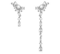Swarovski Gema Orecchini Pendenti Asimmetrici, con ZirconiaSwarovski a Taglio Misto, Placcatura in Tonalità Rodio, Bianco