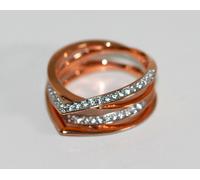 Swarovski Genius Anello Bianco, Rosato Placcato Oro Gr.55 Nuovo con Scatola