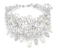 Swarovski Girocollo Constella, perle di cristallo, taglio rotondo, bianco, placcatura rodio