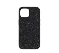 Swarovski High Custodia Cristallizzata per Smartphone con Cristalli Argento Compatibile con iPhone 15, Nero