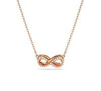 Swarovski Pendente Hyperbola, Pavé, Infinito, Bianco, Placcato color oro rosa