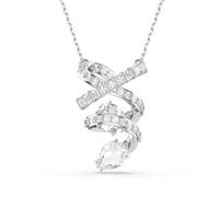 Swarovski Hyperbola Mixed Cuts - Ciondolo placcato al rodio, da donna, colore: bianco, 50-57 cm, Metallo, Zirconia cubica