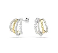 Swarovski Hyperbola, orecchini a cerchio taglio misto mini, trasparenti, con finitura metallica mista, One Size, zirconia cubica, Taglia unica, Zirconia cubica, Zirconia cubica