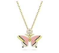 Swarovski Idyllia Collana Pendente, con Cristalli Swarovski, Forma a Farfalla, Placcata in Tonalità Oro, Multicolore
