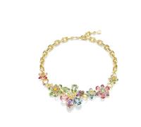 Swarovski Collana Idyllia, Taglio misto, Fiore, Multicolore, Placcato color oro, Taglia unica