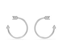 Swarovski Orecchini a cerchio Idyllia – Taglio misto, Freccia, Bianchi, Placcato rodio