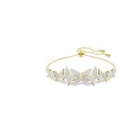 Swarovski Bracciale Lilia Idyllia, farfalla, bianco, tono oro placcato, M