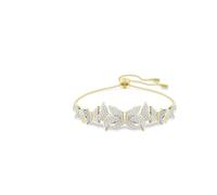 Swarovski Bracciale Lilia Idyllia, farfalla, bianco, tono oro placcato, M