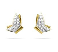 Swarovski Orecchini idilllia lilia snot, farfalla, bianco, tono d'oro placcato, Taglia unica