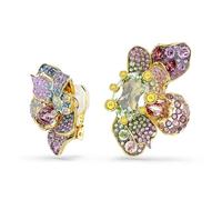 Swarovski Idyllia - Orecchini a clip, diverse misure, pavé, fiore, multicolore, combinazione di finiture metalliche