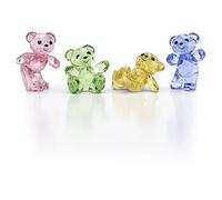 SWAROVSKI Kris Bear - Set di 4 piccoli orsetti in cristallo rosa, verde, giallo e blu, parte della collezione Swarovski Kris Bear