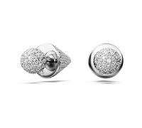 Swarovski Luna Orecchini a Lobo, con Pavé di Cristalli Swarovski, Placcatura in Tonalità Rodio, Bianco