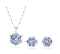 Swarovski Set Magic, Fiocco Di Neve, Blu, Placcato rodio