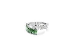 Swarovski Anello matrice verde, rhodium placcato