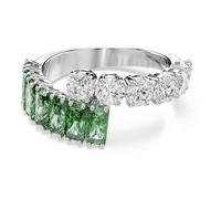 Swarovski Anello Matrix, Taglio misto, Verde, Placcato rodio