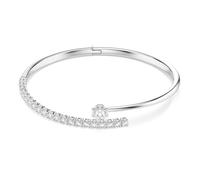 Swarovski Matrix Bracciale Rigido, Taglio Rotondo, Bianco, Placcato Rodio