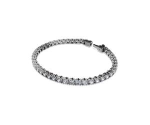Swarovski Matrix - Bracciale tennis da uomo, con taglio rotondo, placcato rutenio, extra large, colore: grigio, X-Large, Cristallo, Nessuna pietra preziosa