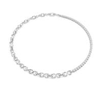Swarovski Matrix Collana, Forma S, Taglio Rotondo, Bianco, Placcato Rodio