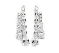 Swarovski Orecchini pendenti Matrix, Taglio misto, Bianchi, Placcato rodio