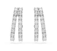 Swarovski Ear cuff Matrix, taglio rotondo, bianco, placcato rodio