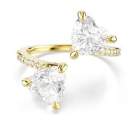 Swarovski Anello aperto Mesmera Attract, Taglio Heart, Pavé, Cuore, Bianco, Placcato color oro