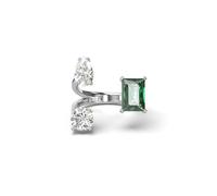 Swarovski Mesmera Anello Cocktail Aperto, con Zirconia Swarovski a Taglio Misto, Placcatura in Tonalità Rodio,Taglia 52, Verde