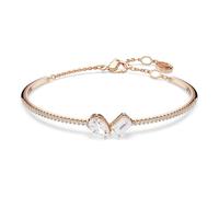Swarovski Bracciale rigido Mesmera, Taglio misto, Bianco, Placcato color oro rosa