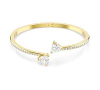 Swarovski Mesmera Bracciale Rigido, Gioiello Versatile per Occasioni Speciali con Zirconia, Forma a Cuore, Taglia M, Placcatura in Tonalità Oro, 16 cm, 1,8 cm, 5,6 x 4,6 cm, 4,3 cm