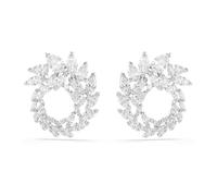 Swarovski Mesmera Orecchini A Cerchio, Taglio Marquise, Bianco, Placcato Rodio