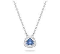 Swarovski Millenia Collana Elegante, con una Pietra Blu Scura dal Taglio Trilliant e PavéSwarovski , Placcata in Tonalità Rodio, Blu